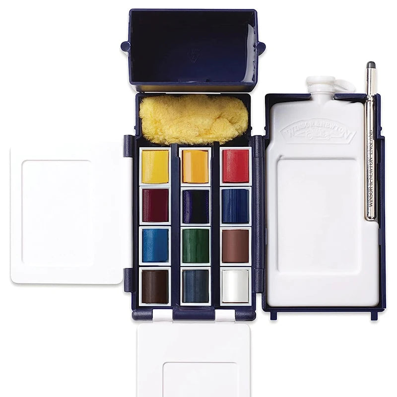 Portable Winsor Newton Watercolor Travel Set Profession 12-color